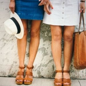 Madewell Irving Block Heels tan leather size 6.5